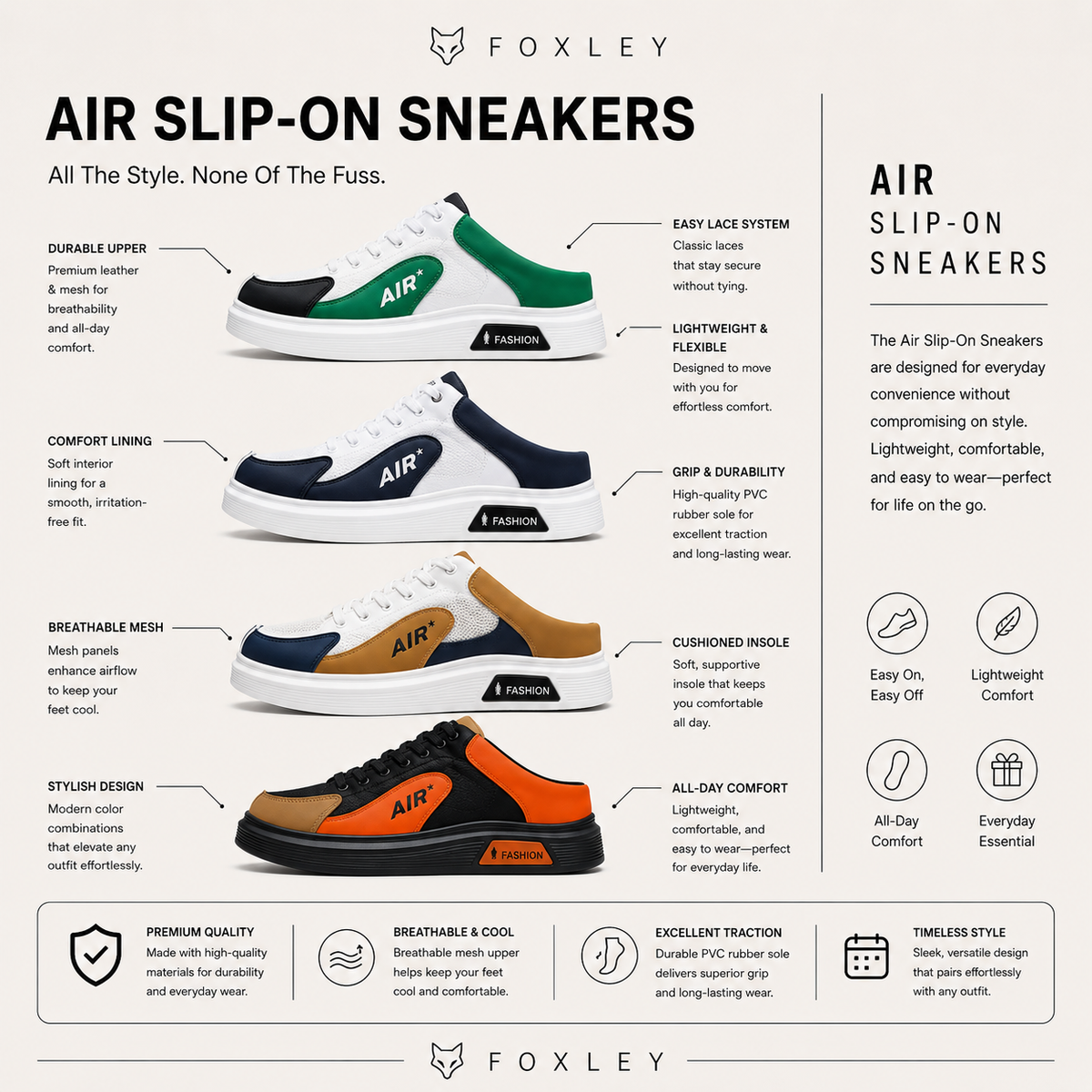 Ashton Breathable Mesh Slip-On Trainer