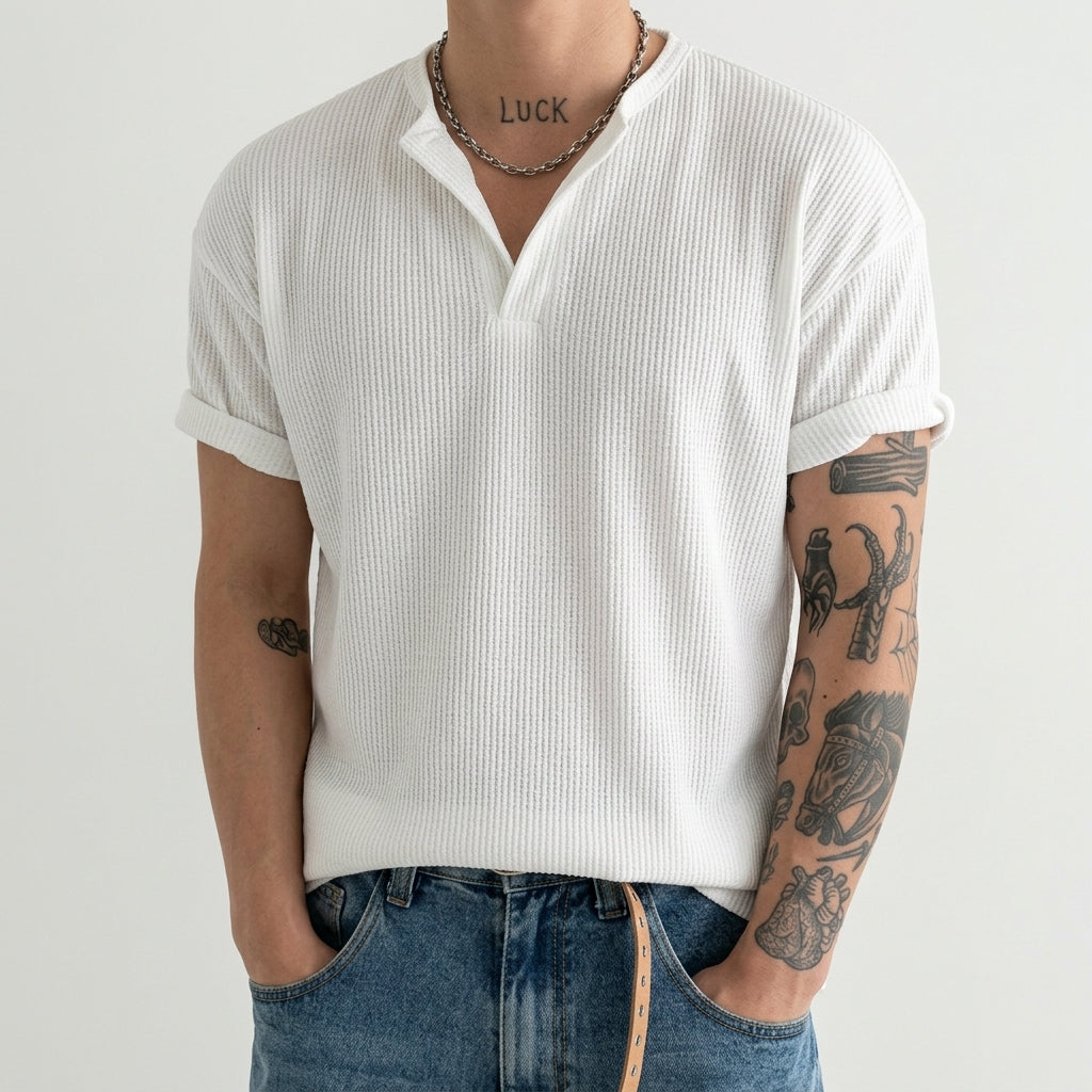 Valencia Textured Henley Tee