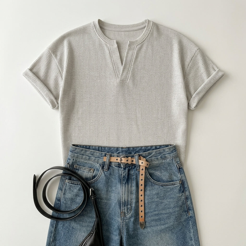 Valencia Textured Henley Tee