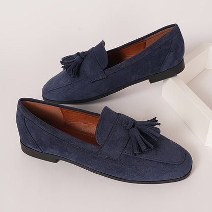 Navy Blue Loafers Comfortable Supportive Flat Heel