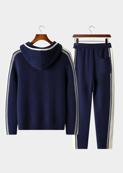 PURE EXTRA-FINE MERINO WOOL NAVY BLUE DAMIEN SET
