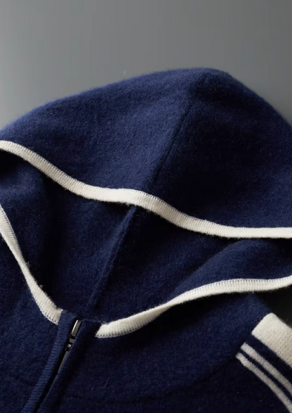 PURE EXTRA-FINE MERINO WOOL NAVY BLUE DAMIEN SET