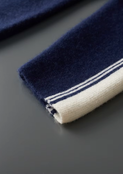 PURE EXTRA-FINE MERINO WOOL NAVY BLUE DAMIEN SET