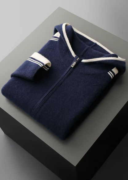 PURE EXTRA-FINE MERINO WOOL NAVY BLUE DAMIEN SET