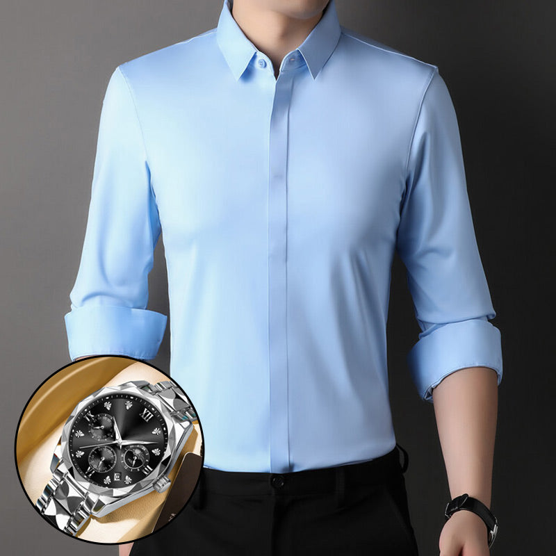 🎉2026 New Product Hot Sale✨Men's Wrinkle-Free Stretch Dress Shirt