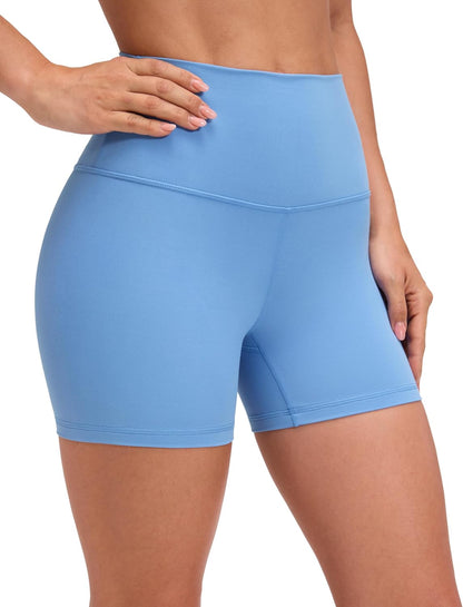 YOGA Womens Yoga Shorts - High Waisted Workout Gym Leggings Running Spandex Biker Shorts