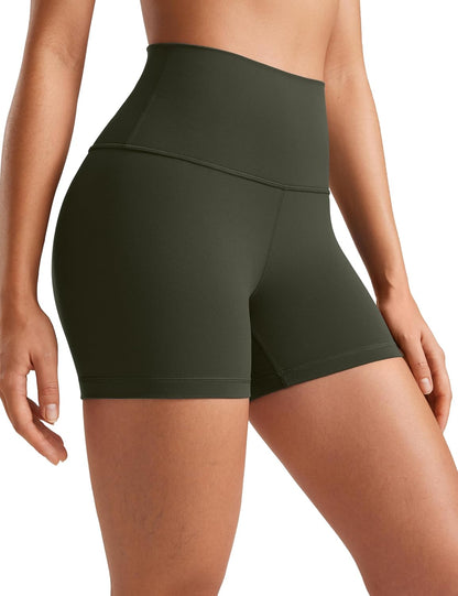 YOGA Womens Yoga Shorts - High Waisted Workout Gym Leggings Running Spandex Biker Shorts