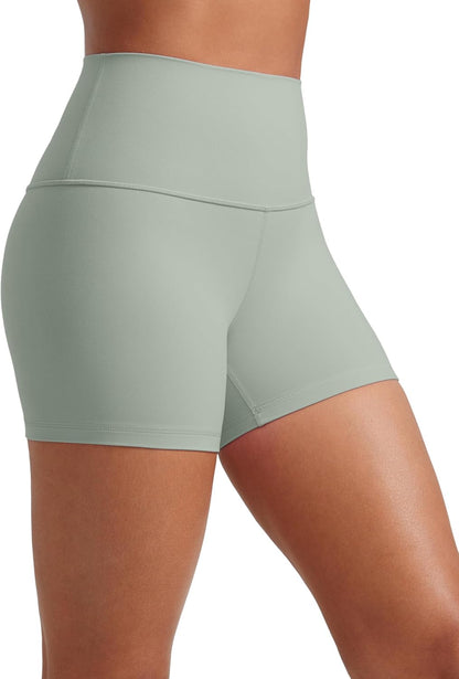 YOGA Womens Yoga Shorts - High Waisted Workout Gym Leggings Running Spandex Biker Shorts