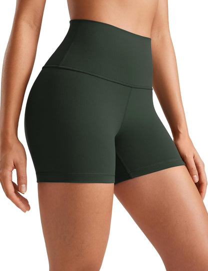 YOGA Womens Yoga Shorts - High Waisted Workout Gym Leggings Running Spandex Biker Shorts