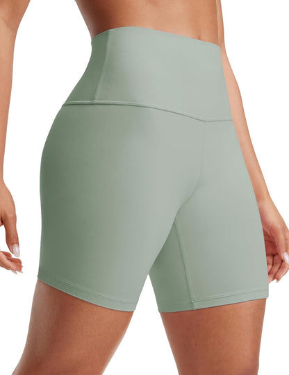 YOGA Womens Yoga Shorts - High Waisted Workout Gym Leggings Running Spandex Biker Shorts