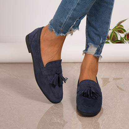 Navy Blue Loafers Comfortable Supportive Flat Heel