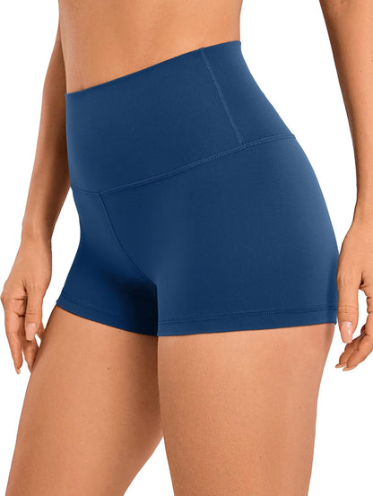 YOGA Womens Yoga Shorts - High Waisted Workout Gym Leggings Running Spandex Biker Shorts