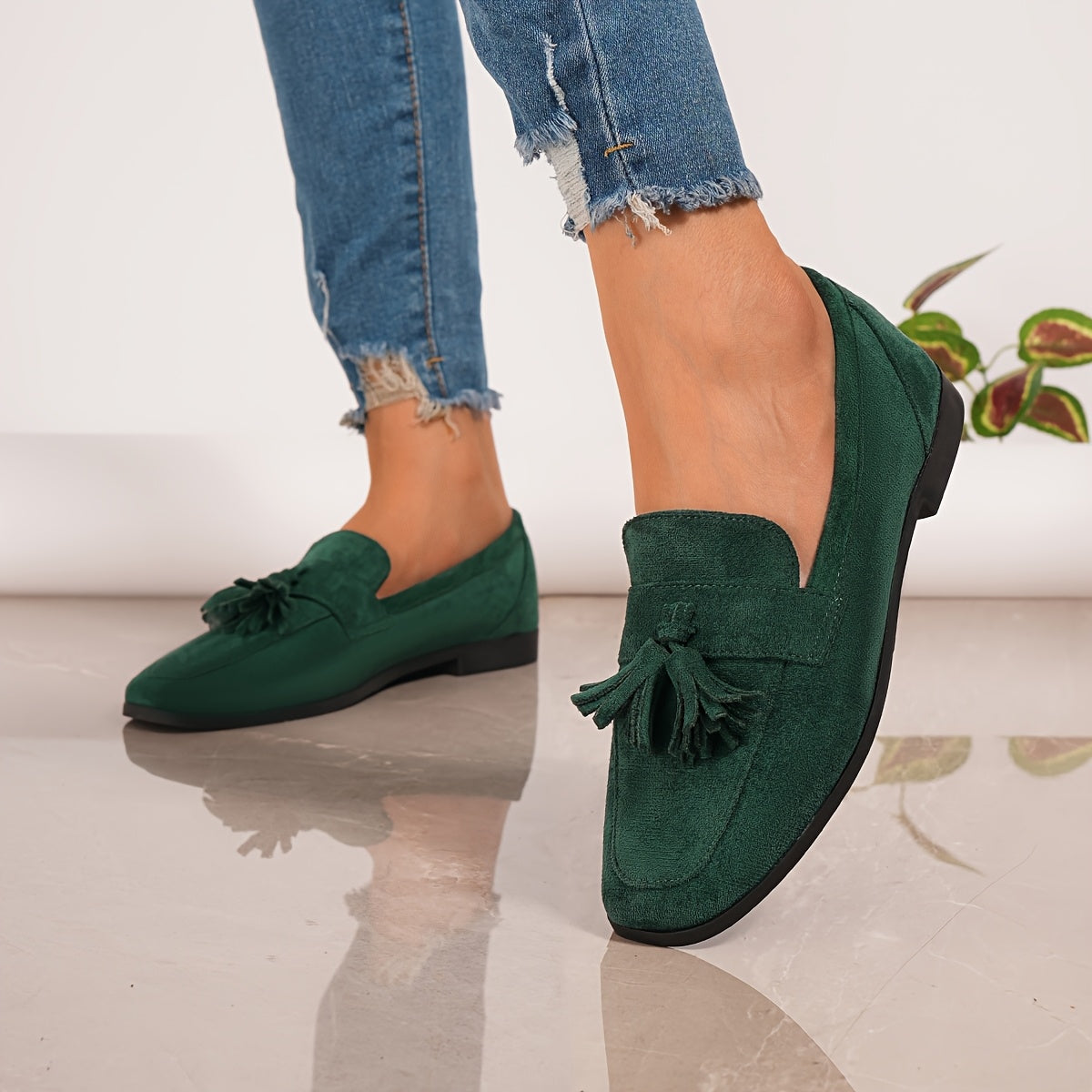 Navy Blue Loafers Comfortable Supportive Flat Heel