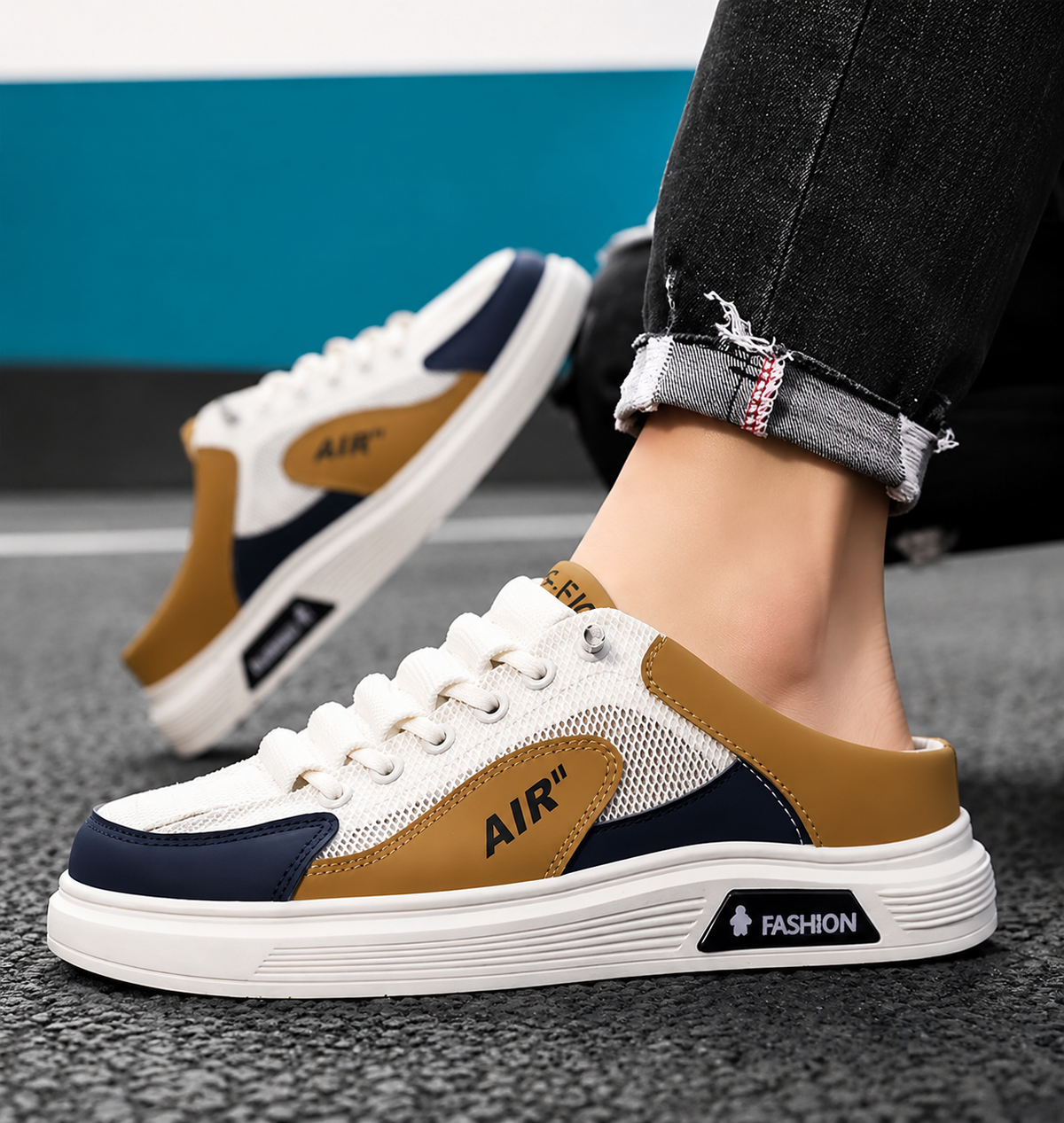 Ashton Breathable Mesh Slip-On Trainer