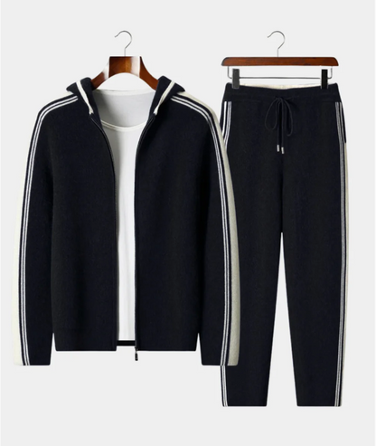 PURE EXTRA-FINE MERINO WOOL NAVY BLUE DAMIEN SET