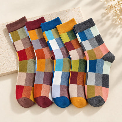 Colorblock Combed Cotton Socks
