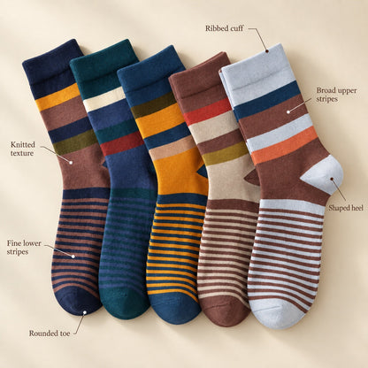Colorblock Combed Cotton Socks