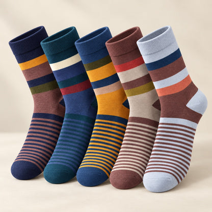 Colorblock Combed Cotton Socks