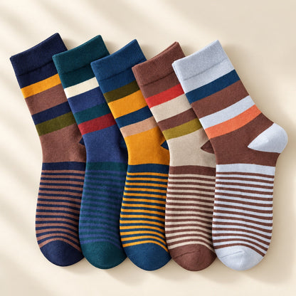 Colorblock Combed Cotton Socks