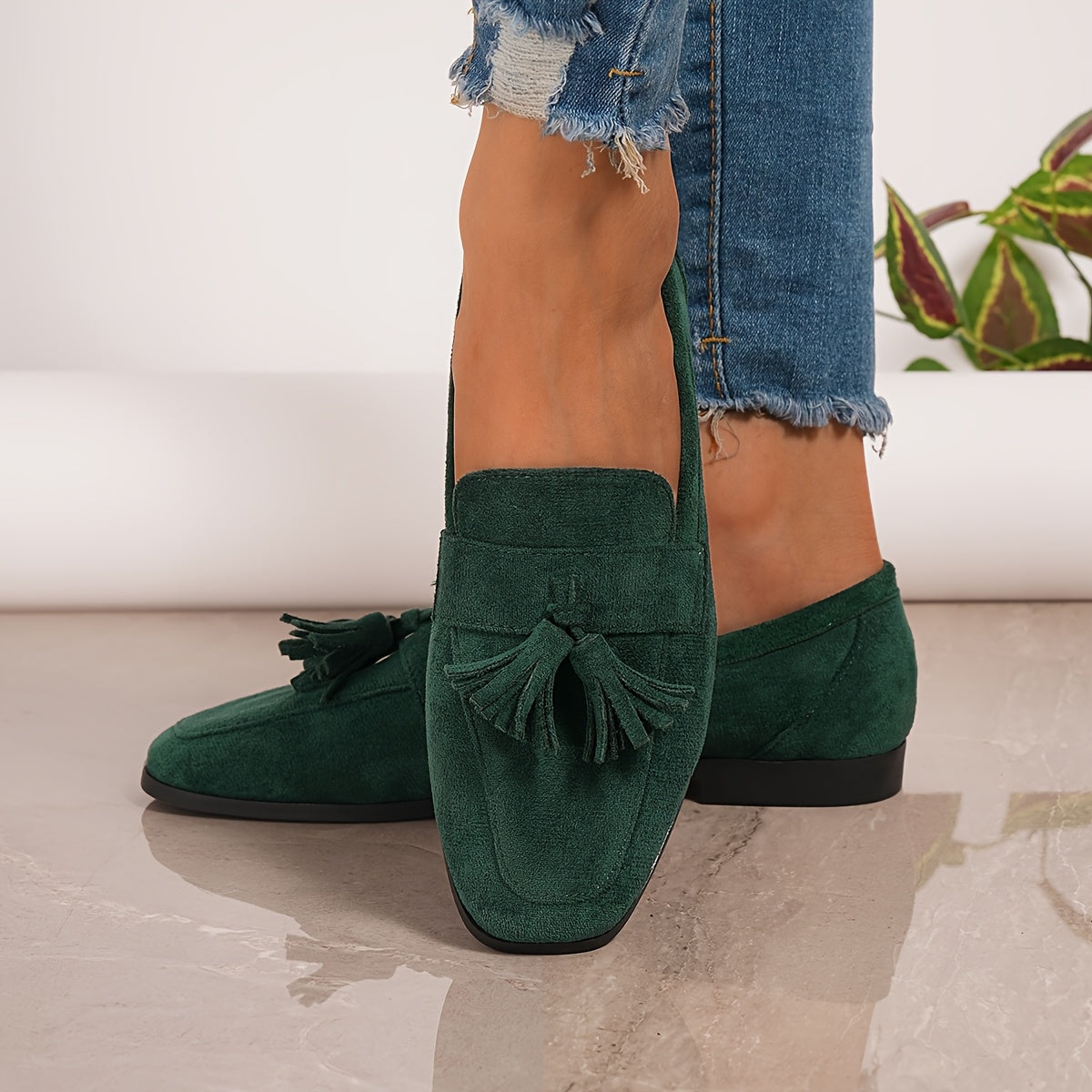 Navy Blue Loafers Comfortable Supportive Flat Heel