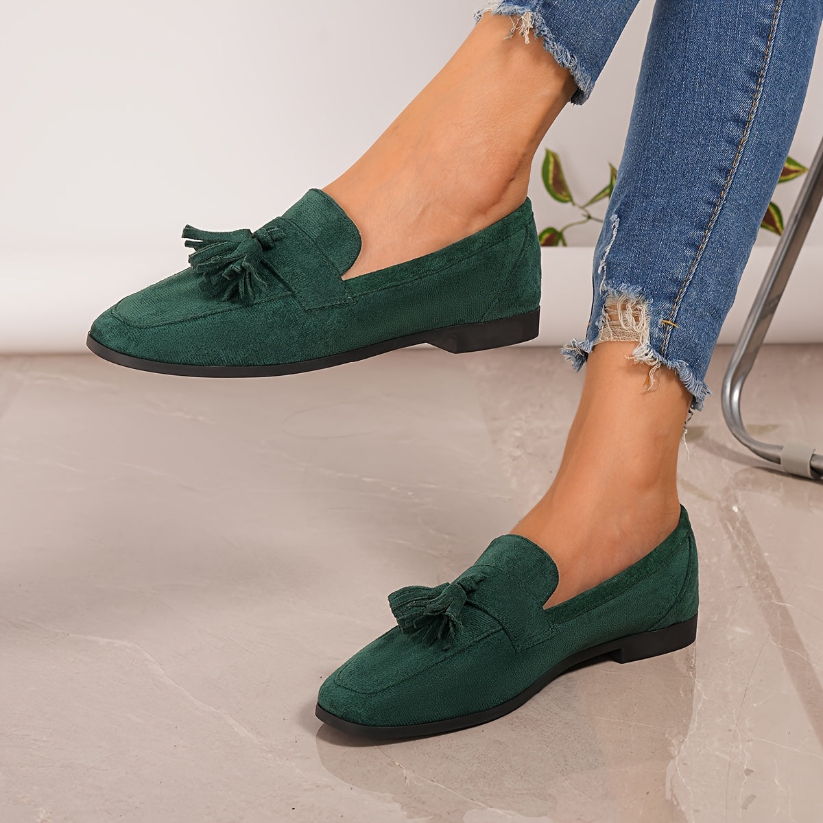 Navy Blue Loafers Comfortable Supportive Flat Heel