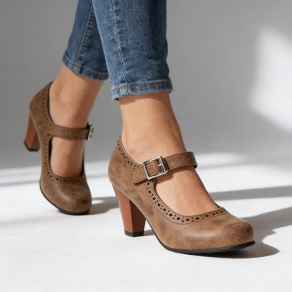 Mary-Jane Suede Pump