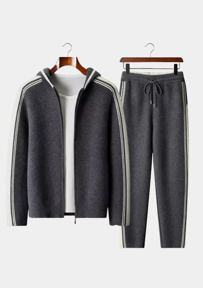 PURE EXTRA-FINE MERINO WOOL NAVY BLUE DAMIEN SET