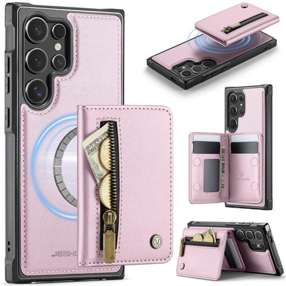 New 2-in-1 RFID Blocking Zipper Wallet Leather Phone Case for Samsung Galaxy S24 Ultra